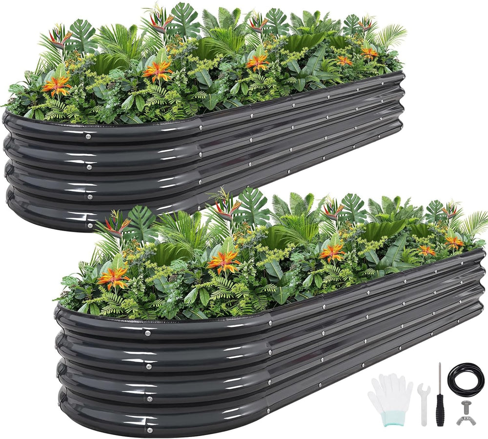 Metal Raised Garden Bed Kit 240x60x30CM (2Pack)