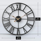 Metal Skeleton Wall Clock European Farmhouse Vintage