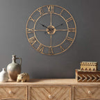 Metal Skeleton Wall Clock European Farmhouse Vintage