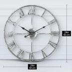 Metal Skeleton Wall Clock European Farmhouse Vintage