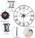 Metal Skeleton Wall Clock European Farmhouse Vintage