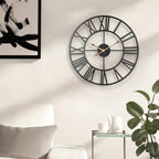 Metal Skeleton Wall Clock European Farmhouse Vintage
