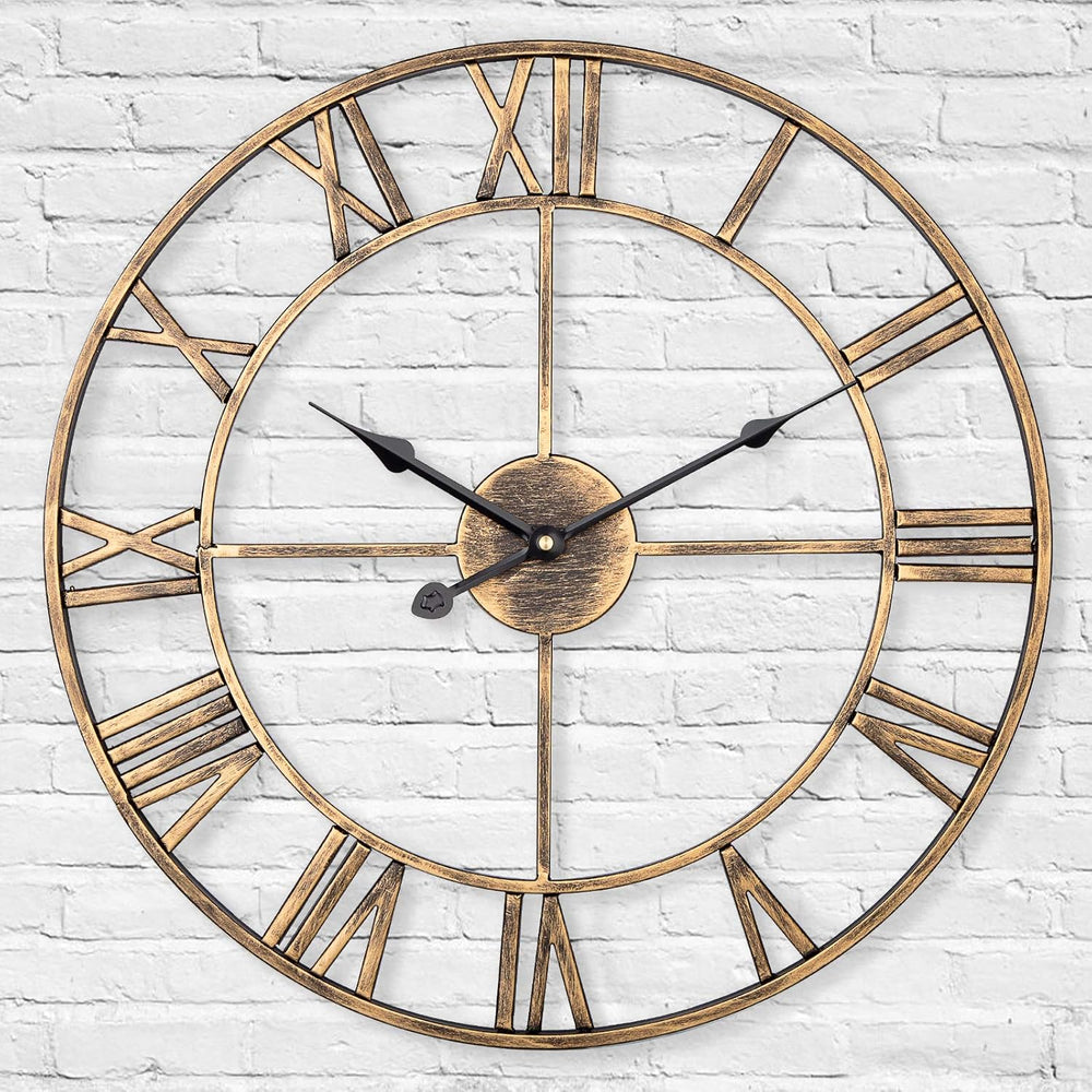 Metal Skeleton Wall Clock European Farmhouse Vintage