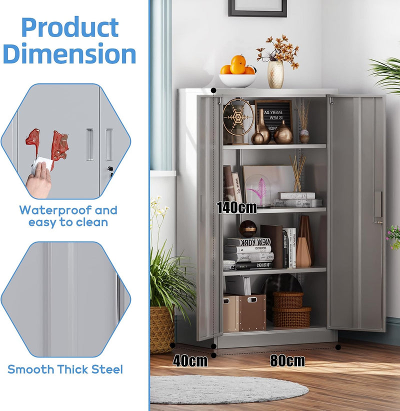 Metal Storage Cabinet 140x80x40CM