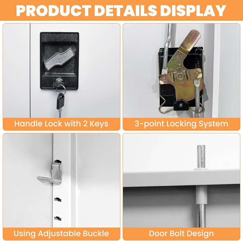Frideko Lockable Metal Cupboard