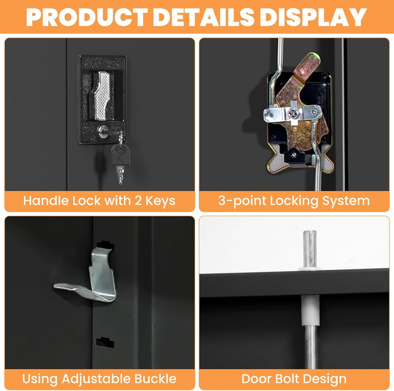 Frideko Lockable Metal Cupboard