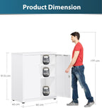 Metal Storage Cabinet Locking Garage 3-Tier Office