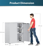 Metal Storage Cabinet Locking Garage 3-Tier Office