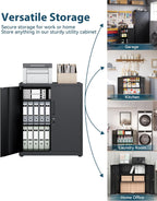 Metal Storage Cabinet Locking Garage 3-Tier Office