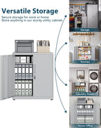 Metal Storage Cabinet Locking Garage 3-Tier Office