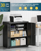 Metal Storage Cabinet Locking Garage 3-Tier Office