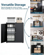 Metal Storage Cabinet Locking Garage 3-Tier Office