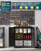 Metal Storage Cabinet Locking Garage 3-Tier Office