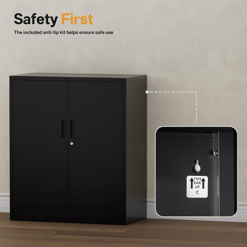 Metal Storage Cabinet Locking with Doors Shelves