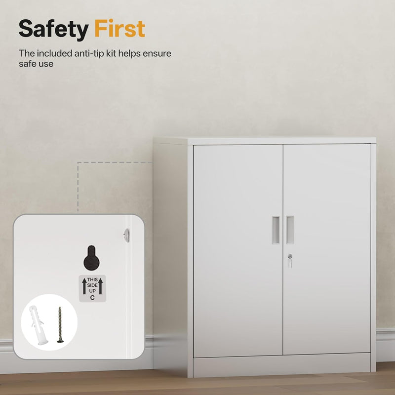 Metal Storage Cabinet Locking with Doors Shelves