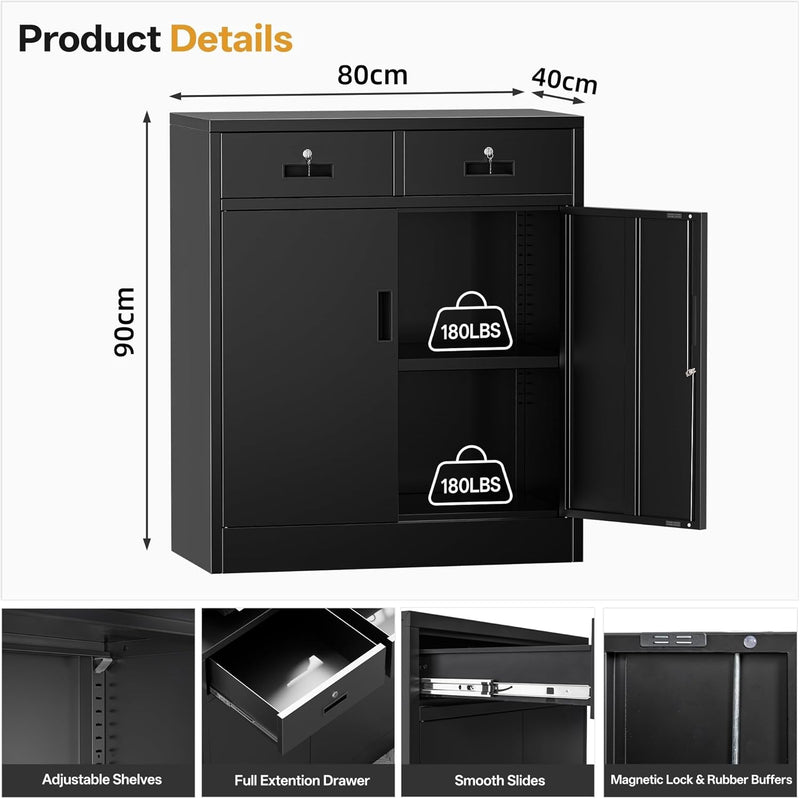 Metal Storage Cabinet Locking with Doors Shelves