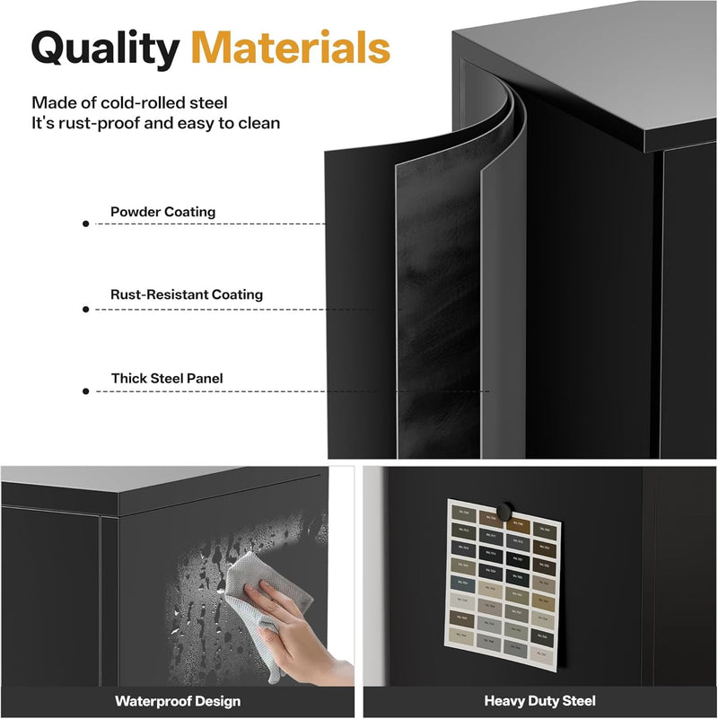 Metal Storage Cabinet Locking with Doors Shelves