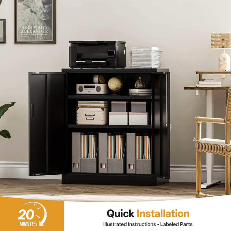 Metal Storage Cabinet Locking with Doors Shelves
