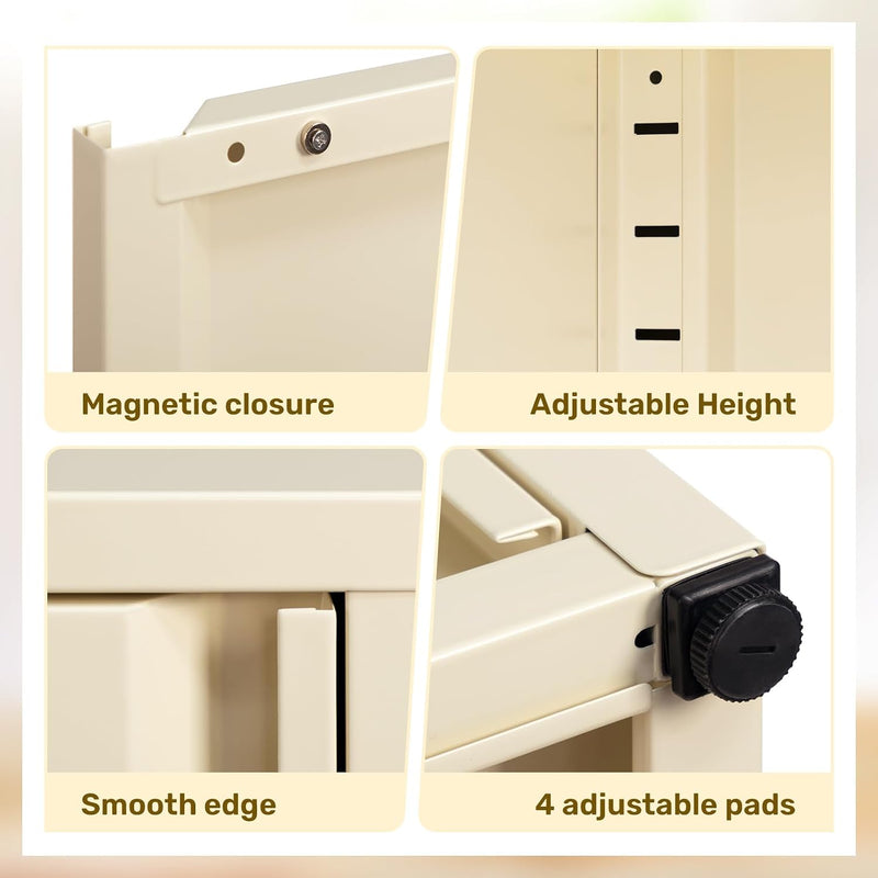 Metal Storage Cabinet One Door Hallway Side Magnetic
