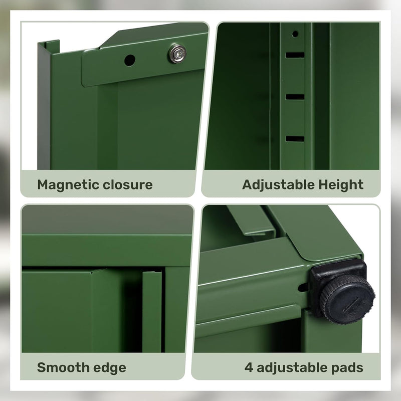 Metal Storage Cabinet One Door Hallway Side Magnetic