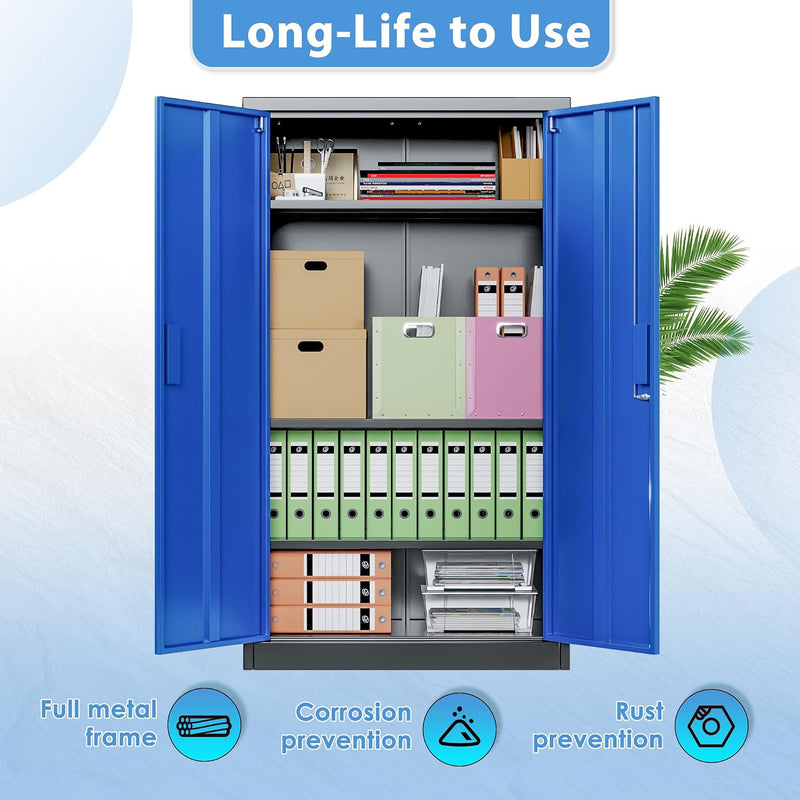 Metal Storage Cabinet with 2 Door and 3