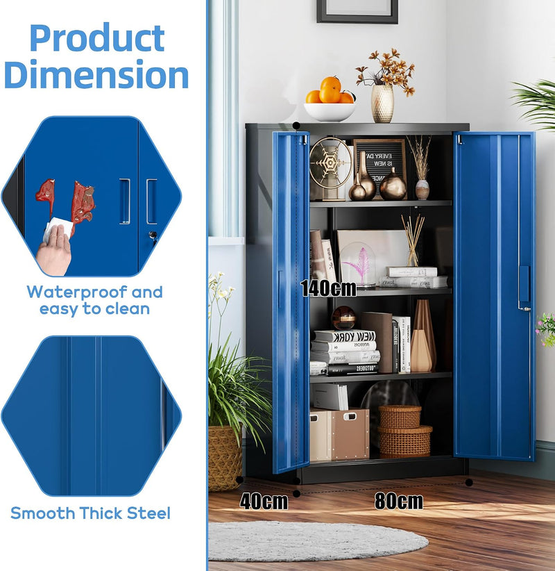 Metal Storage Cabinet with 2 Door and 3