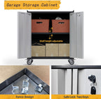Metal Storage Cabinet with 2 Doors and 1