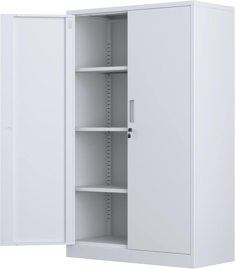 Metal Storage Cabinet with Locking Doors and 2