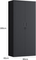 Metal Storage Cabinet with Locking Doors and 2
