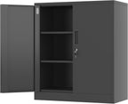 Metal Storage Cabinet with Locking Doors and 2