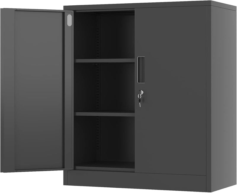 Metal Storage Cabinet with Locking Doors and 2