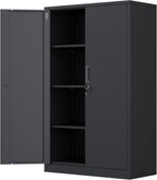 Metal Storage Cabinet with Locking Doors and 2