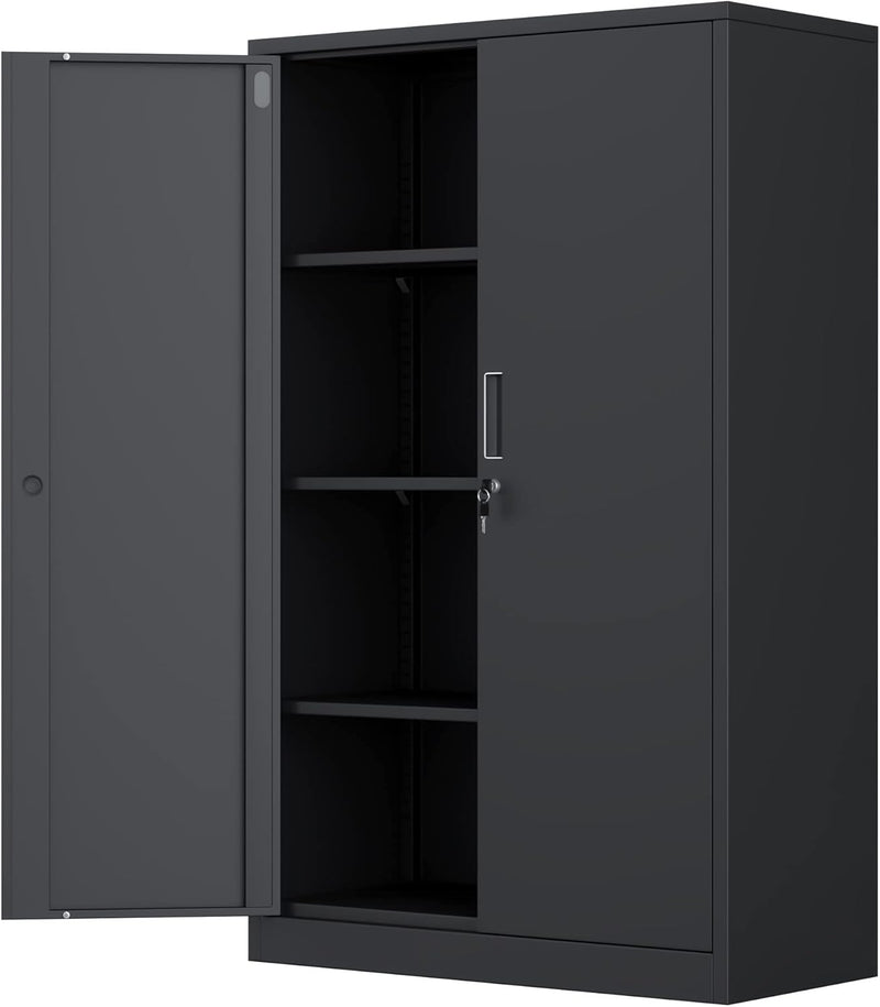 Metal Storage Cabinet with Locking Doors and 2