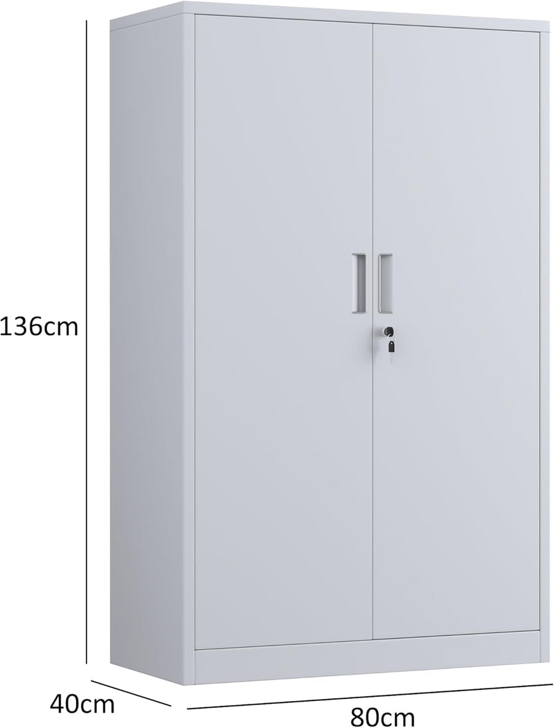 Metal Storage Cabinet with Locking Doors and 2