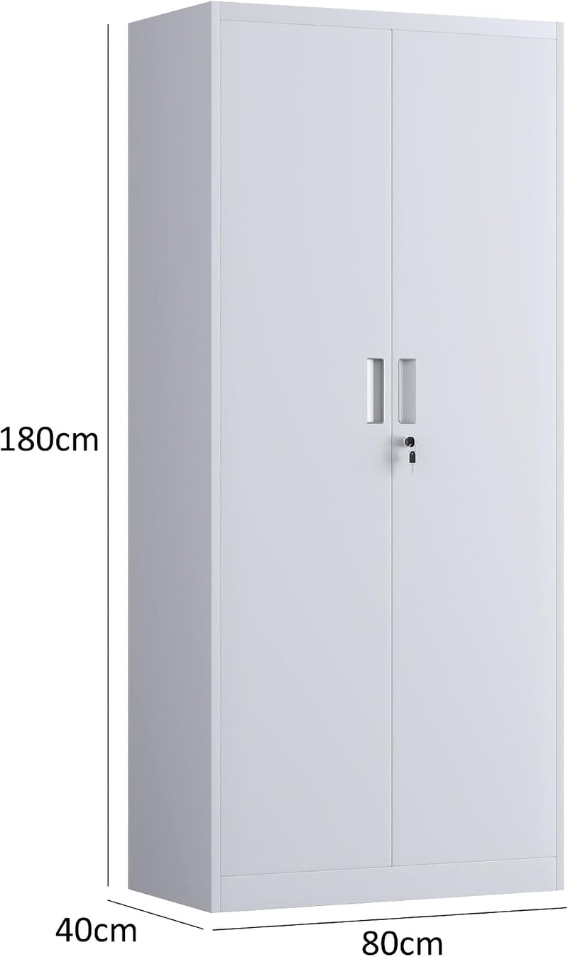 Metal Storage Cabinet with Locking Doors and 2
