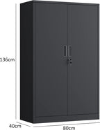 Metal Storage Cabinet with Locking Doors and 2