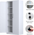 Metal Storage Cabinet with Locking Doors and 2
