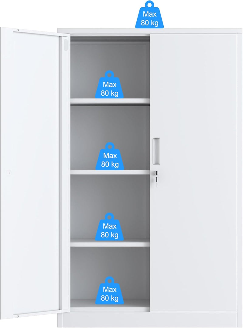 Metal Storage Cabinet with Locking Doors and 2