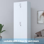 Metal Storage Cabinet with Locking Doors and 2