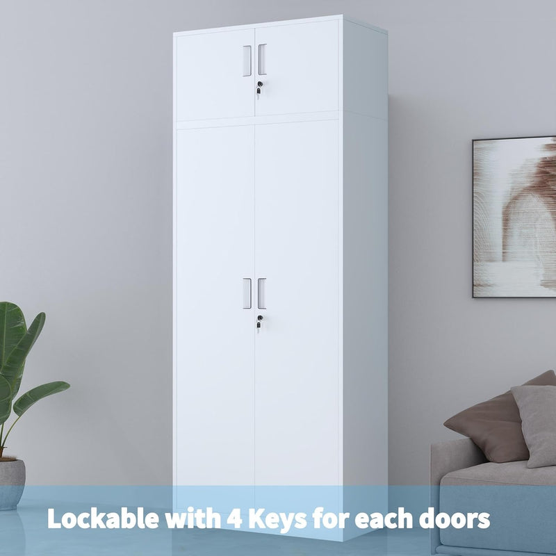 Metal Storage Cabinet with Locking Doors and 2