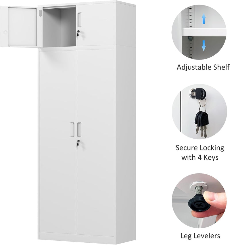 Metal Storage Cabinet with Locking Doors and 2