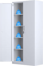 Metal Storage Cabinet with Locking Doors and 2