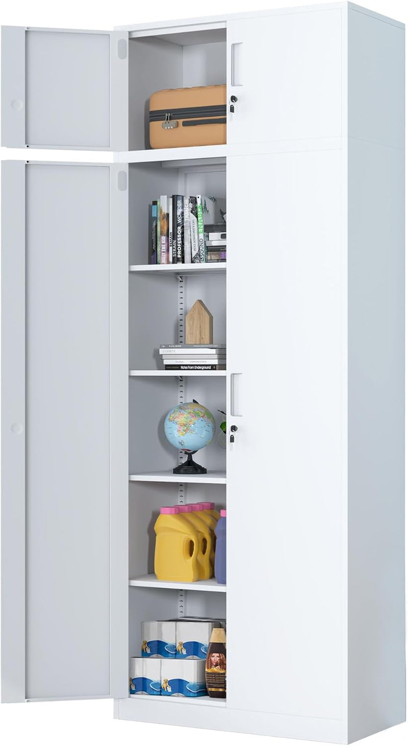 Metal Storage Cabinet with Locking Doors and 2