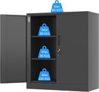 Metal Storage Cabinet with Locking Doors and 2
