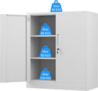 Metal Storage Cabinet with Locking Doors and 2