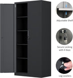 Metal Storage Cabinet with Locking Doors and 2