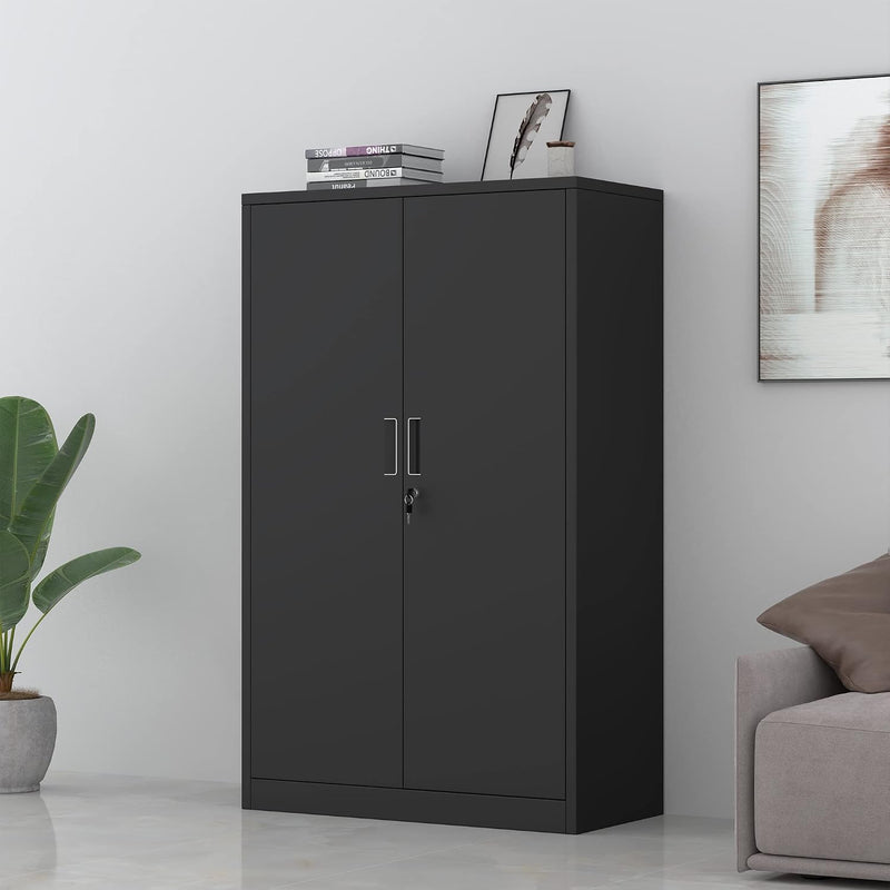 Metal Storage Cabinet with Locking Doors and 2