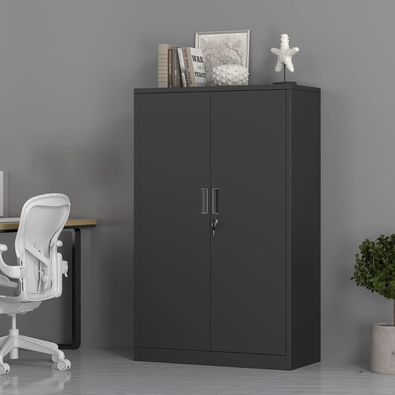 Metal Storage Cabinet with Locking Doors and 2
