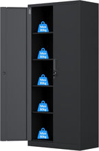 Metal Storage Cabinet with Locking Doors and 2
