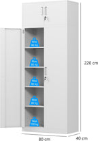 Metal Storage Cabinet with Locking Doors and 2